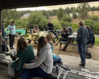 Nevada County Supervisor Hardy Bullock collaborating with community members during the Sierra Action Tour in Truckee.