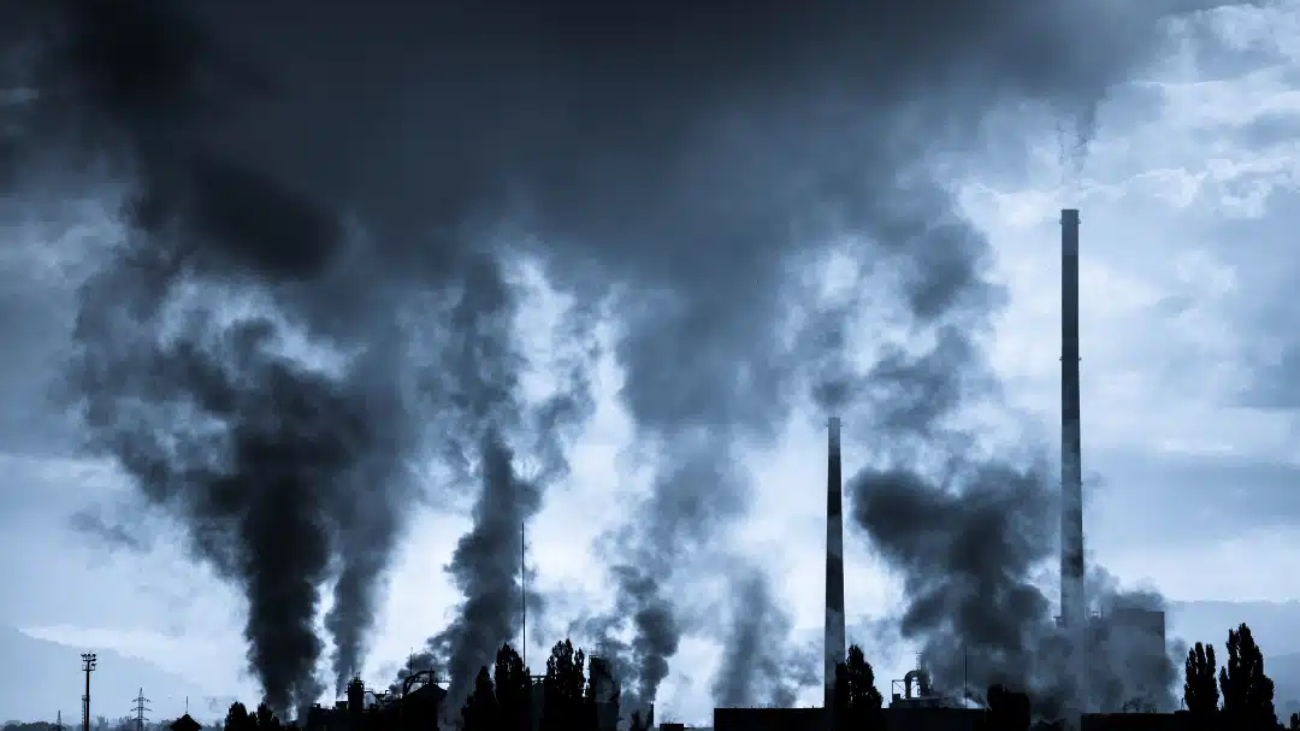 air pollution coming out of a factory